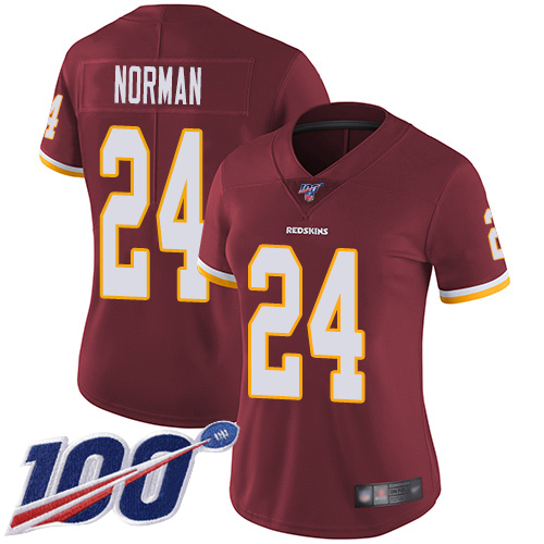 Washington Redskins Limited Burgundy Red Women Josh Norman Home Jersey NFL Football #24 100th->youth nfl jersey->Youth Jersey